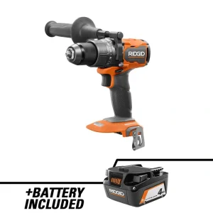 RIDGID 18V Brushless Cordless 1/2 in. Hammer Drill with 18V Lithium-Ion 4.0 Ah Battery