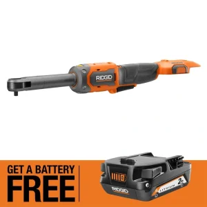 RIDGID 18V Brushless Cordless 1/4 in. Extended Reach Ratchet with FREE 2.0 Ah Lithium-Ion Battery