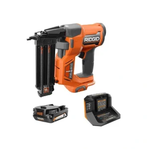 RIDGID 18V Brushless Cordless 18-Gauge 2-1/8 in. Brad Nailer Kit with 18V Lithium-Ion 2.0 Ah Battery and 18V Charger