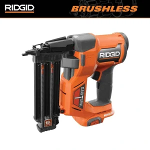 RIDGID 18V Brushless Cordless 18-Gauge 2-1/8 in. Brad Nailer (Tool Only) with CLEAN DRIVE Technology