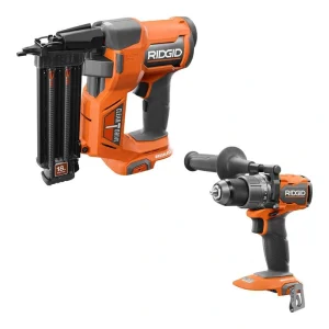 RIDGID 18V Brushless Cordless 18-Gauge 2-1/8 in. Brad Nailer with Brushless Cordless 1/2 in. Drill/Driver (Tools Only)