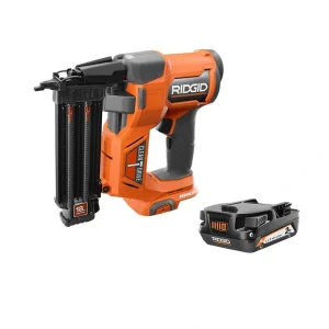 RIDGID 18V Brushless Cordless 18-Gauge 2-1/8 in. Brad Nailer with CLEAN DRIVE Technology with 18V 2.0 Ah Lithium-Ion Battery