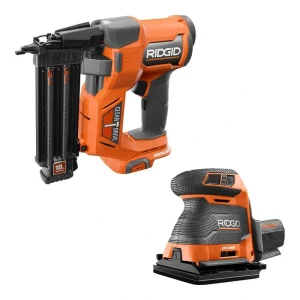RIDGID 18V Brushless Cordless 18-Gauge 2-1/8 in. Brad Nailer with OCTANE Brushless 3-Speed 1/4 Sheet Sander (Tools Only)