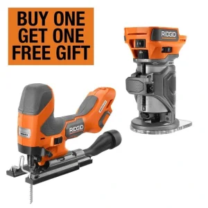 RIDGID 18V Brushless Cordless 2-Tool Combo Kit with SubCompact Barrel Grip Jig Saw and Compact Router (Tools Only)