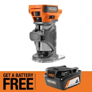 RIDGID 18V Brushless Cordless Compact Router with FREE 4.0 Ah Lithium-Ion Battery