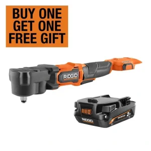 RIDGID 18V Brushless Cordless SubCompact 1/2 in. Right Angle Impact Wrench with with 2.0 Ah MAX Output Battery
