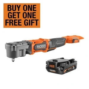 RIDGID 18V Brushless Cordless SubCompact 3/8 in. Right Angle Impact Wrench with 2.0 Ah MAX Output Lithium Ion Battery