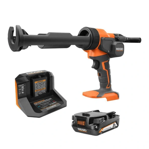 RIDGID 18V Cordless 10 oz. Caulk Gun and Adhesive Gun Kit with (1) 2.0 Ah Battery and Charger