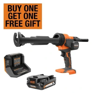 RIDGID 18V Cordless 10 oz. Caulk Gun and Adhesive Gun Kit with 18V Lithium-Ion 2.0 Ah Battery and Charger