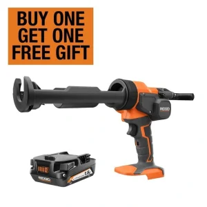 RIDGID 18V Cordless 10 oz. Caulk Gun and Adhesive Gun with 18V Lithium-Ion 1.5 Ah Battery