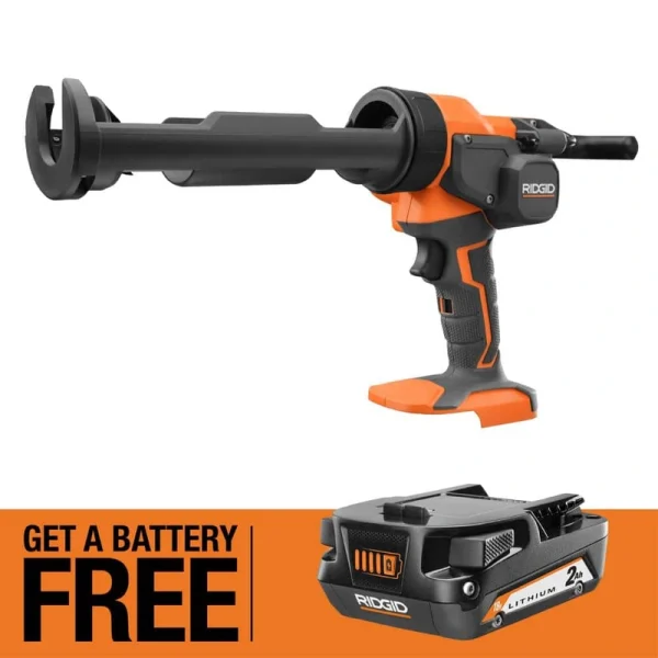 RIDGID 18V Cordless 10 oz. Caulk Gun and Adhesive Gun with FREE 2.0 Ah Lithium-Ion Battery