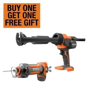 RIDGID 18V Cordless 2-Tool Combo Kit with 10 oz. Caulk Gun and Adhesive Gun and Drywall Cut-Out Tool (Tools Only)