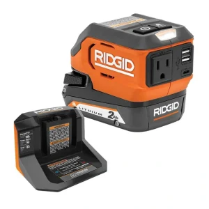RIDGID 18V Cordless AC Inverter Kit with 2.0 Ah Lithium-Ion Battery and Charger