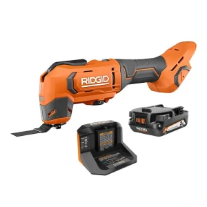 RIDGID 18V Cordless Oscillating Multi-Tool with 2.0 Ah Battery and Charger