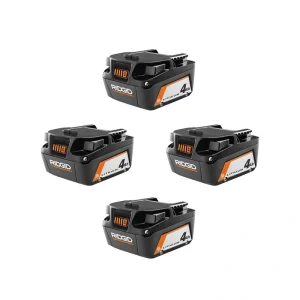 RIDGID 18V Lithium-Ion 4.0 Ah Battery (4-Pack)
