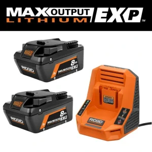 RIDGID 18V Rapid Charger with (2) 8.0 Ah MAX Output Batteries