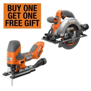 RIDGID 18V SubCompact Brushless Cordless 2-Tool Combo Kit with  Barrel Grip Jig Saw and  6-1/2 in. Circular Saw (Tools Only)