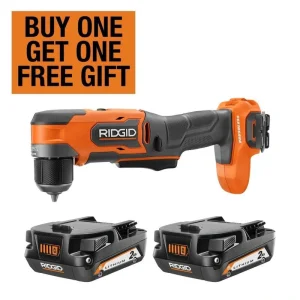 RIDGID 18V SubCompact Brushless Cordless 3/8 in. Right Angle Drill with (2) 2.0 Ah Compact Lithium-Ion Batteries