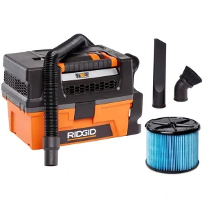 RIDGID 3 Gallon 5.0 Peak HP NXT Shop Vac Wet Dry Vacuum with Fine Dust Filter, Expandable Hose and Accessory Attachments