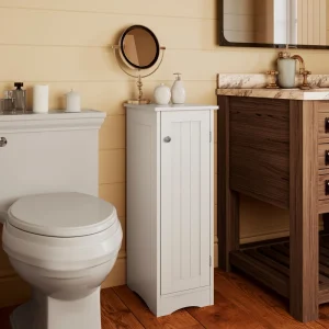 RiverRidge Ashland 11-in x 32-in x 13.5-in White Freestanding Linen Cabinet