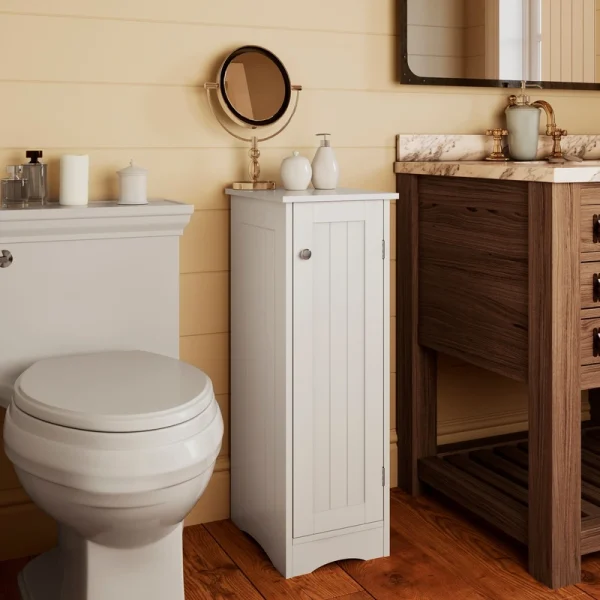 RiverRidge Ashland 11-in x 32-in x 13.5-in White Freestanding Linen Cabinet