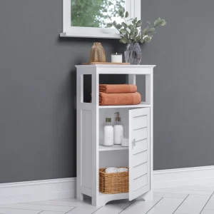 RiverRidge Brookfield 17.81-in x 34.81-in x 11.81-in White Freestanding Soft Close Linen Cabinet