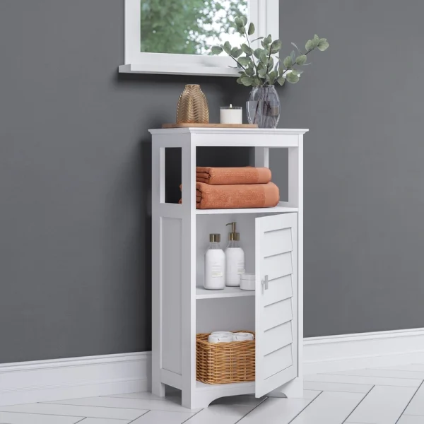RiverRidge Brookfield 17.81-in x 34.81-in x 11.81-in White Freestanding Soft Close Linen Cabinet