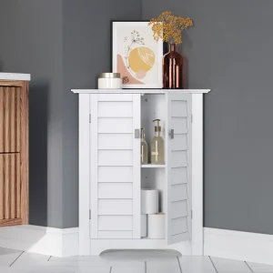RiverRidge Brookfield 25.25-in x 30.81-in x 18-in White Freestanding Corner Linen Cabinet