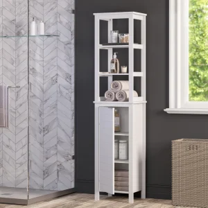 RiverRidge Madison 15.75-in x 67-in x 11.81-in White Freestanding Linen Cabinet