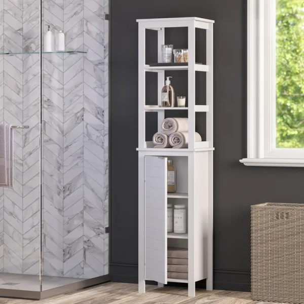 RiverRidge Madison 15.75-in x 67-in x 11.81-in White Freestanding Linen Cabinet