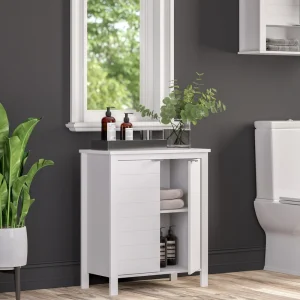 RiverRidge Madison 23.63-in x 27.56-in x 11.81-in White Freestanding Linen Cabinet