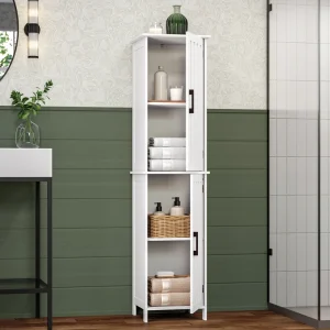 RiverRidge Monroe 14.75-in x 60-in x 13.38-in White Freestanding Linen Cabinet