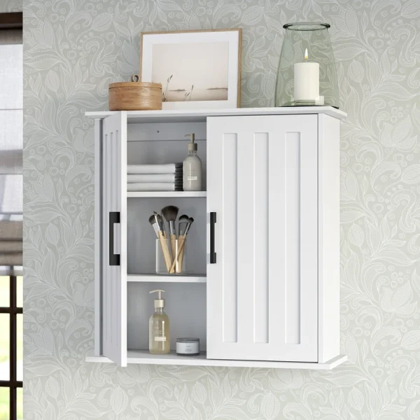 RiverRidge Monroe 23.63-in x 23.75-in x 8.69-in White Soft Close Bathroom Wall Cabinet