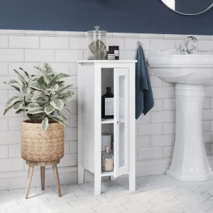 RiverRidge Prescott 11.75-in x 32-in x 13-in White Freestanding Soft Close Linen Cabinet