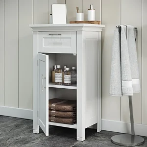 RiverRidge Somerset 15.75-in x 30.25-in x 11.81-in White Freestanding Linen Cabinet