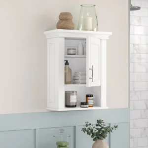 RiverRidge Somerset 16.63-in x 20.63-in x 7.38-in White Bathroom Wall Cabinet