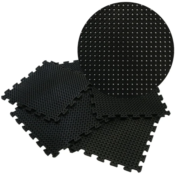 Rubber-Cal 20-in W x 20-in L x 0.625-in T Interlocking Rubber Gym Floor Tile (11-sq ft) (4-Pack)