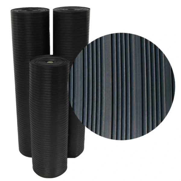 Rubber-Cal 48-in W x 180-in L x 0.125-in T Flooring Tape Rubber Gym Floor Roll (60-sq ft)