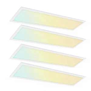RUN BISON 1 ft. x 4 ft. White 2750/3300/4400 Lumens Integrated LED Panel Light Troffer Light, 3500/4000/5000K (4-Pack)