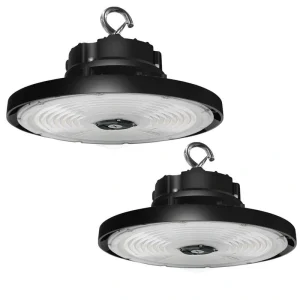RUN BISON 12.6 in. Dimmable Integrated UFO LED High Bay Light Fixture Garage Light, 3000/4000/5000K Adjustable (2-Pack)