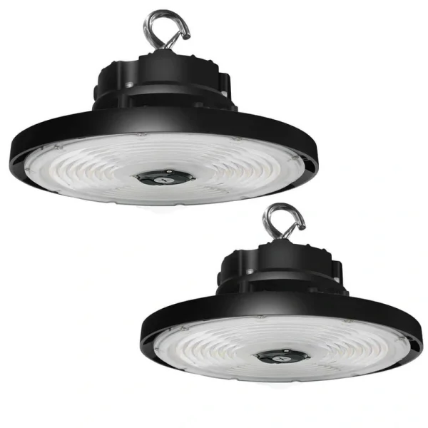 RUN BISON 12.6 in. Dimmable Integrated UFO LED High Bay Light Fixture Garage Light, 3000/4000/5000K Adjustable (2-Pack)