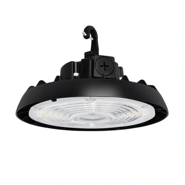 RUN BISON 12.8 in. Integrated LED UFO High Bay Light Fixture Black Garage Light, Up to 33600 Lumens 4000K/5000K, 0-10V Dimmable