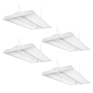 RUN BISON 2 ft. 220-Watt 29700 Lumens Integrated LED Dimmable White Linear High Bay Light With Adjustable Panel, 5000K (4-PACK)