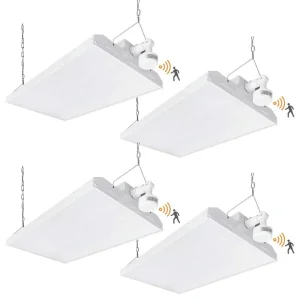 RUN BISON 2 ft. 600-Watt Equivalent Integrated LED High Bay Light with Motion Sensor120-277V 20,925 Lumens 5000K(4-Pack)