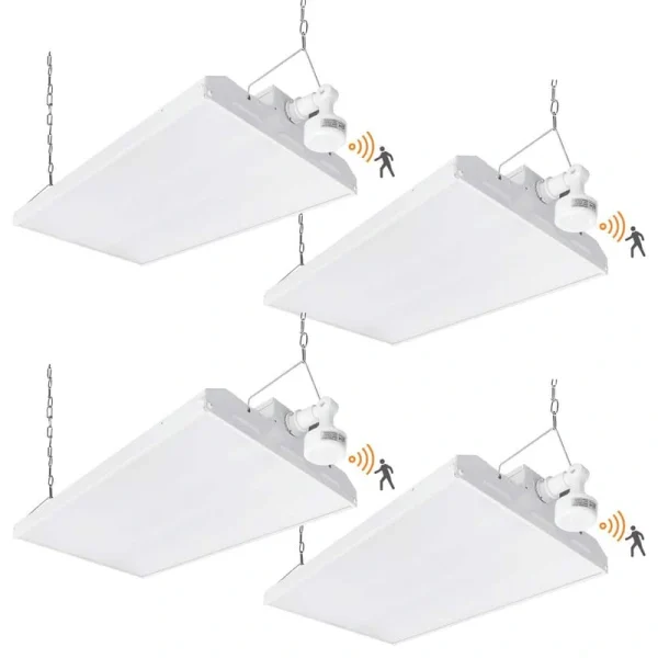 RUN BISON 2 ft. 600-Watt Equivalent Integrated LED High Bay Light with Motion Sensor120-277V 20,925 Lumens 5000K(4-Pack)