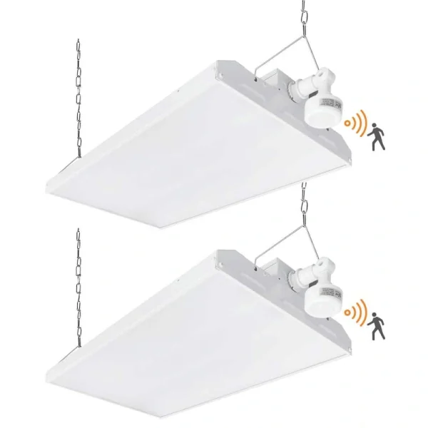 RUN BISON 2 ft. 600-Watt Equivalent Integrated LED High Bay Light with Motion Sensor120-Volt-277-Volt 20,925 Lumens 5000K(2-Pack)