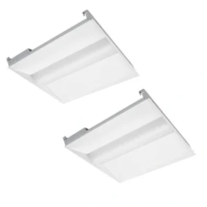 RUN BISON 2ft.x2ft White 100W Equivalent Dimmable 3500K-4000K-5000K Integrated LED Troffer Light, up to 5000-Lumens (2-Pack)