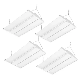 RUN BISON 4-Pack 2ft. 800-Watt Equivalent White Integrated LED Dimmable High Bay Light, 120-277-Volt 22950Lumens 2CCT 4000K 5000K