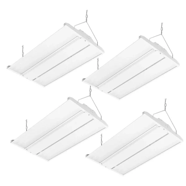 RUN BISON 4-Pack 2ft. 800-Watt Equivalent White Integrated LED Dimmable High Bay Light, 120-277-Volt 22950Lumens 2CCT 4000K 5000K