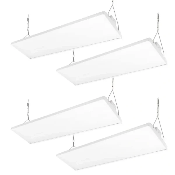 RUN BISON 45.9 in. 4ft. 1000-Watt Equivalent 40500Lumens Integrated LED Dimmable White Linear High Bay Light 5000K Daylight 4-Pack